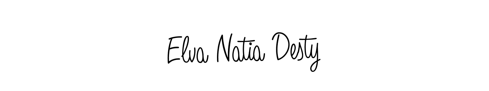 The best way (Angelique-Rose-font-FFP) to make a short signature is to pick only two or three words in your name. The name Elva Natia Desty include a total of six letters. For converting this name. Elva Natia Desty signature style 5 images and pictures png