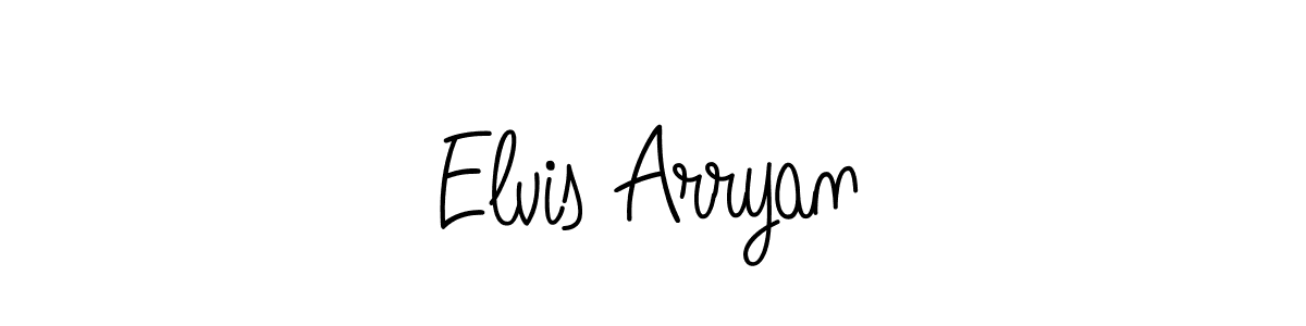 How to make Elvis Arryan name signature. Use Angelique-Rose-font-FFP style for creating short signs online. This is the latest handwritten sign. Elvis Arryan signature style 5 images and pictures png