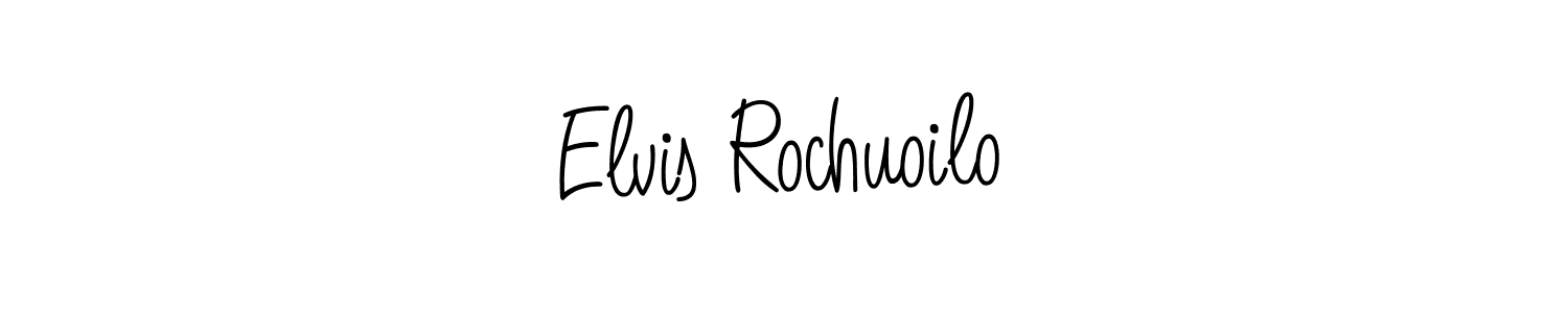 Elvis Rochuoilo stylish signature style. Best Handwritten Sign (Angelique-Rose-font-FFP) for my name. Handwritten Signature Collection Ideas for my name Elvis Rochuoilo. Elvis Rochuoilo signature style 5 images and pictures png