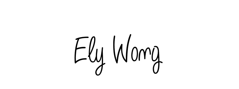 Ely Wong stylish signature style. Best Handwritten Sign (Angelique-Rose-font-FFP) for my name. Handwritten Signature Collection Ideas for my name Ely Wong. Ely Wong signature style 5 images and pictures png