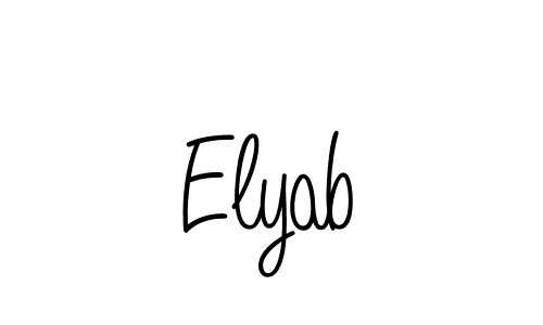 Elyab stylish signature style. Best Handwritten Sign (Angelique-Rose-font-FFP) for my name. Handwritten Signature Collection Ideas for my name Elyab. Elyab signature style 5 images and pictures png