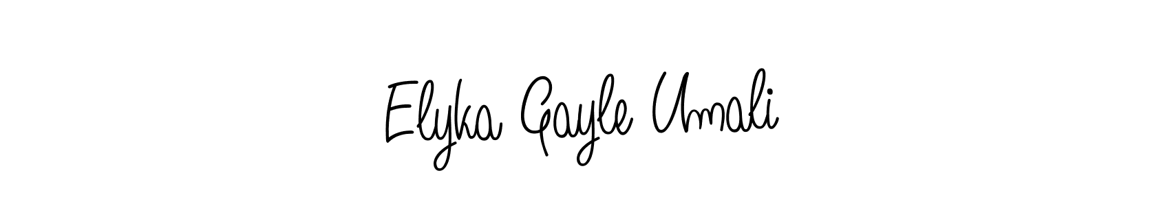 Angelique-Rose-font-FFP is a professional signature style that is perfect for those who want to add a touch of class to their signature. It is also a great choice for those who want to make their signature more unique. Get Elyka Gayle Umali name to fancy signature for free. Elyka Gayle Umali signature style 5 images and pictures png