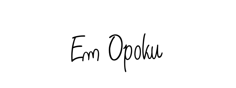 Make a beautiful signature design for name Em Opoku. With this signature (Angelique-Rose-font-FFP) style, you can create a handwritten signature for free. Em Opoku signature style 5 images and pictures png