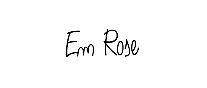 The best way (Angelique-Rose-font-FFP) to make a short signature is to pick only two or three words in your name. The name Em Rose include a total of six letters. For converting this name. Em Rose signature style 5 images and pictures png