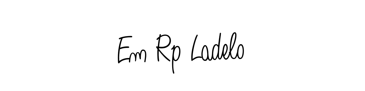 Em Rp Ladelo stylish signature style. Best Handwritten Sign (Angelique-Rose-font-FFP) for my name. Handwritten Signature Collection Ideas for my name Em Rp Ladelo. Em Rp Ladelo signature style 5 images and pictures png