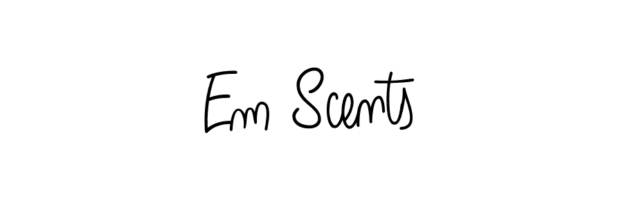 How to make Em Scents name signature. Use Angelique-Rose-font-FFP style for creating short signs online. This is the latest handwritten sign. Em Scents signature style 5 images and pictures png