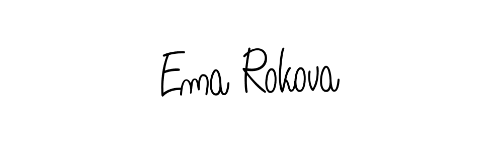 You should practise on your own different ways (Angelique-Rose-font-FFP) to write your name (Ema Rokova) in signature. don't let someone else do it for you. Ema Rokova signature style 5 images and pictures png