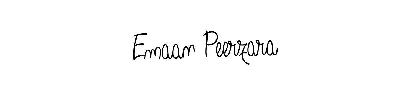 How to make Emaan Peerzara name signature. Use Angelique-Rose-font-FFP style for creating short signs online. This is the latest handwritten sign. Emaan Peerzara signature style 5 images and pictures png