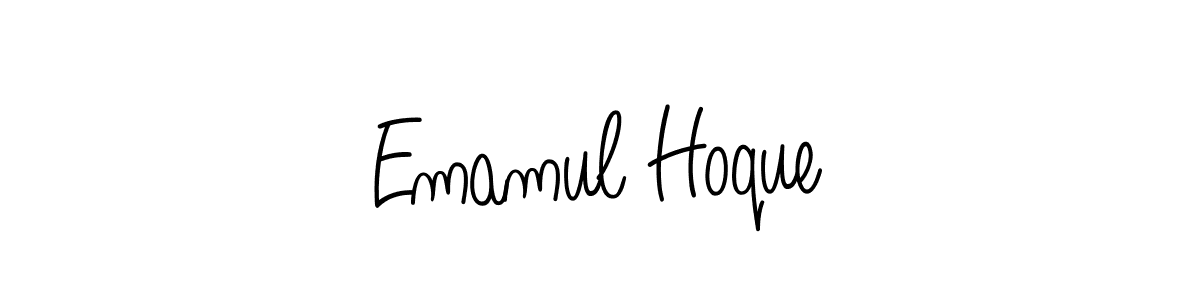 How to make Emamul Hoque name signature. Use Angelique-Rose-font-FFP style for creating short signs online. This is the latest handwritten sign. Emamul Hoque signature style 5 images and pictures png