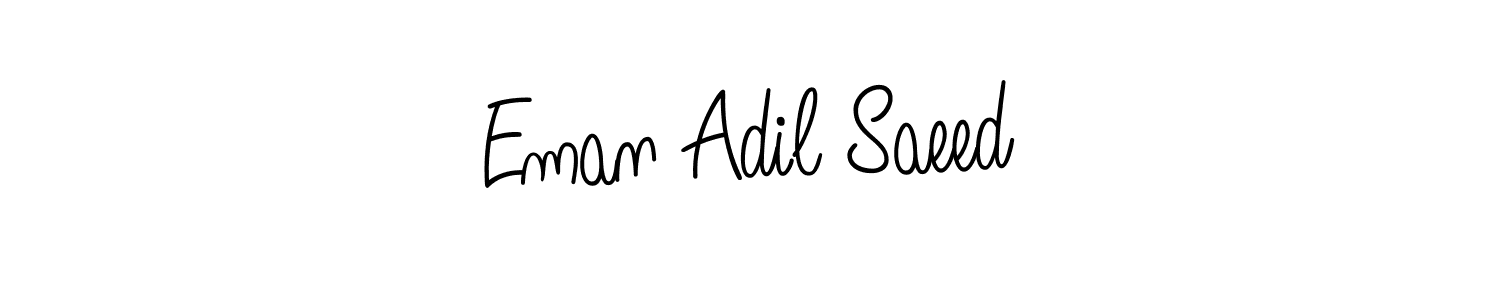 The best way (Angelique-Rose-font-FFP) to make a short signature is to pick only two or three words in your name. The name Eman Adil Saeed include a total of six letters. For converting this name. Eman Adil Saeed signature style 5 images and pictures png