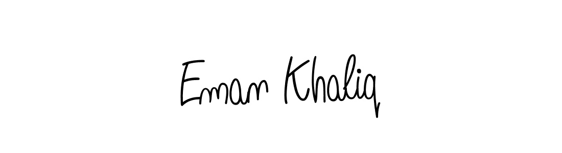 How to make Eman Khaliq name signature. Use Angelique-Rose-font-FFP style for creating short signs online. This is the latest handwritten sign. Eman Khaliq signature style 5 images and pictures png