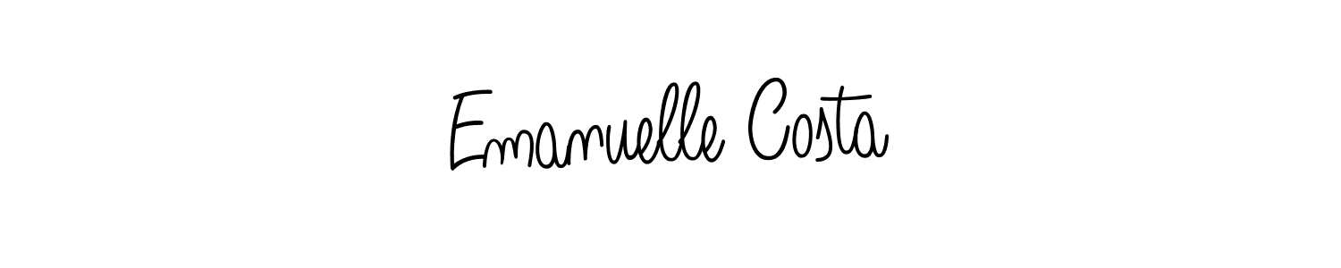 How to make Emanuelle Costa name signature. Use Angelique-Rose-font-FFP style for creating short signs online. This is the latest handwritten sign. Emanuelle Costa signature style 5 images and pictures png