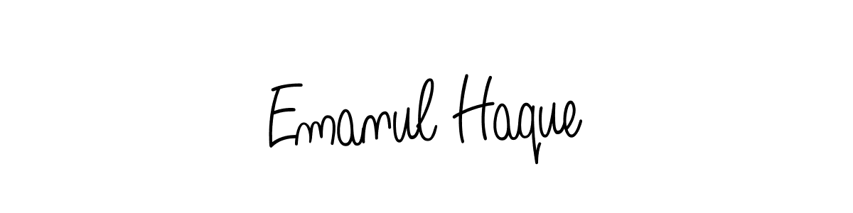 How to Draw Emanul Haque signature style? Angelique-Rose-font-FFP is a latest design signature styles for name Emanul Haque. Emanul Haque signature style 5 images and pictures png
