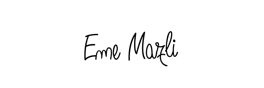 Design your own signature with our free online signature maker. With this signature software, you can create a handwritten (Angelique-Rose-font-FFP) signature for name Eme Mazli. Eme Mazli signature style 5 images and pictures png