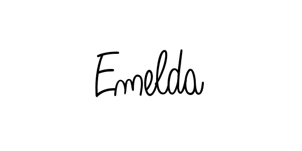 Use a signature maker to create a handwritten signature online. With this signature software, you can design (Angelique-Rose-font-FFP) your own signature for name Emelda. Emelda signature style 5 images and pictures png