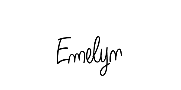 Make a beautiful signature design for name Emelyn. With this signature (Angelique-Rose-font-FFP) style, you can create a handwritten signature for free. Emelyn signature style 5 images and pictures png