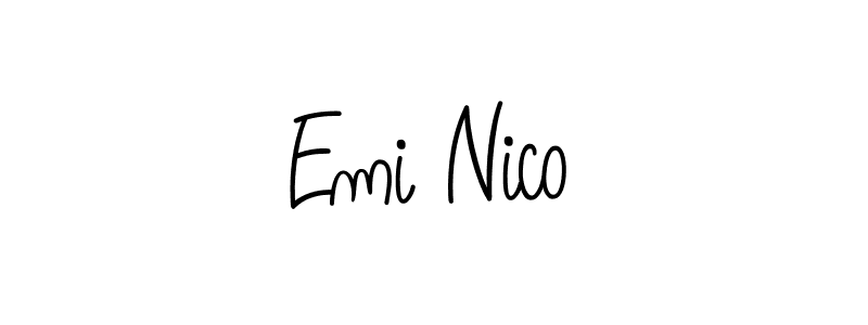 How to make Emi Nico name signature. Use Angelique-Rose-font-FFP style for creating short signs online. This is the latest handwritten sign. Emi Nico signature style 5 images and pictures png