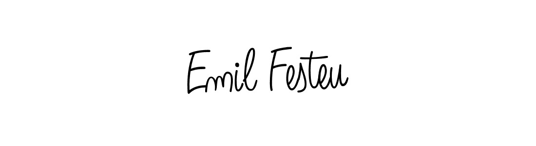 Emil Festeu stylish signature style. Best Handwritten Sign (Angelique-Rose-font-FFP) for my name. Handwritten Signature Collection Ideas for my name Emil Festeu. Emil Festeu signature style 5 images and pictures png