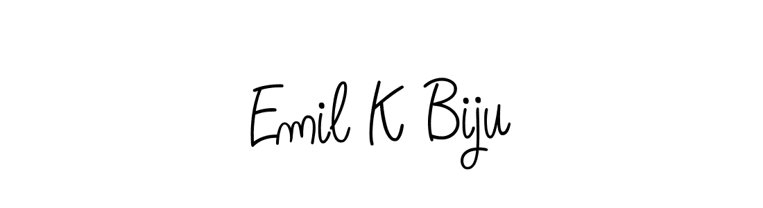 Emil K Biju stylish signature style. Best Handwritten Sign (Angelique-Rose-font-FFP) for my name. Handwritten Signature Collection Ideas for my name Emil K Biju. Emil K Biju signature style 5 images and pictures png