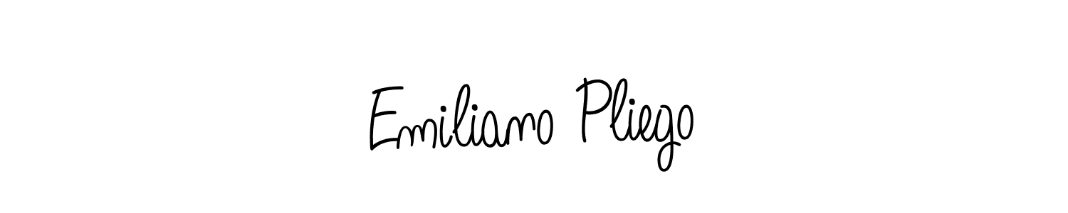 Create a beautiful signature design for name Emiliano Pliego. With this signature (Angelique-Rose-font-FFP) fonts, you can make a handwritten signature for free. Emiliano Pliego signature style 5 images and pictures png