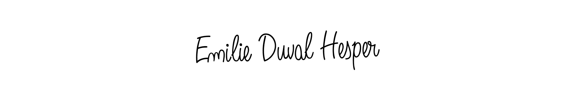 Design your own signature with our free online signature maker. With this signature software, you can create a handwritten (Angelique-Rose-font-FFP) signature for name Emilie Duval Hesper. Emilie Duval Hesper signature style 5 images and pictures png
