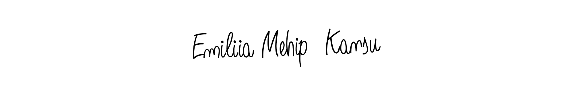 Design your own signature with our free online signature maker. With this signature software, you can create a handwritten (Angelique-Rose-font-FFP) signature for name Emiliia Mehip  Kansu. Emiliia Mehip  Kansu signature style 5 images and pictures png
