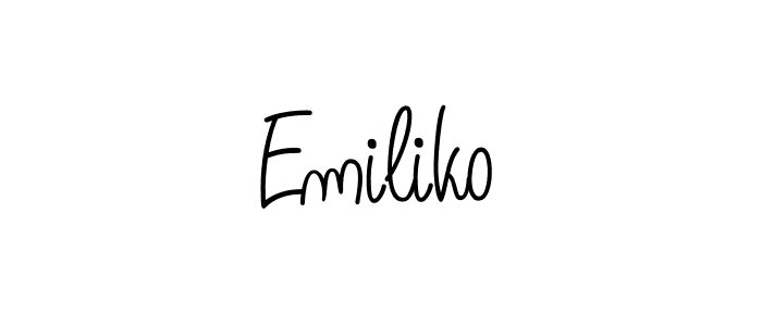 You should practise on your own different ways (Angelique-Rose-font-FFP) to write your name (Emiliko) in signature. don't let someone else do it for you. Emiliko signature style 5 images and pictures png
