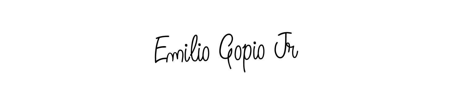 How to Draw Emilio Gopio Jr signature style? Angelique-Rose-font-FFP is a latest design signature styles for name Emilio Gopio Jr. Emilio Gopio Jr signature style 5 images and pictures png