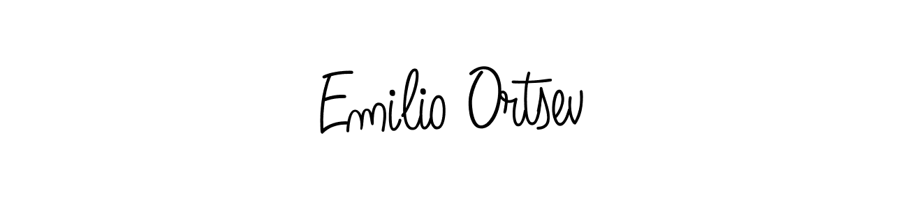 Emilio Ortsev stylish signature style. Best Handwritten Sign (Angelique-Rose-font-FFP) for my name. Handwritten Signature Collection Ideas for my name Emilio Ortsev. Emilio Ortsev signature style 5 images and pictures png