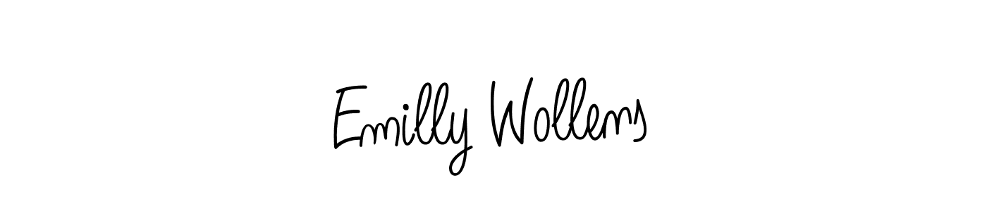 if you are searching for the best signature style for your name Emilly Wollens. so please give up your signature search. here we have designed multiple signature styles  using Angelique-Rose-font-FFP. Emilly Wollens signature style 5 images and pictures png