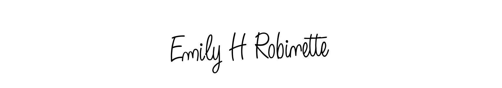 How to make Emily H Robinette name signature. Use Angelique-Rose-font-FFP style for creating short signs online. This is the latest handwritten sign. Emily H Robinette signature style 5 images and pictures png