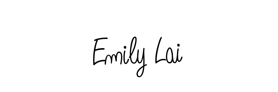 You should practise on your own different ways (Angelique-Rose-font-FFP) to write your name (Emily Lai) in signature. don't let someone else do it for you. Emily Lai signature style 5 images and pictures png