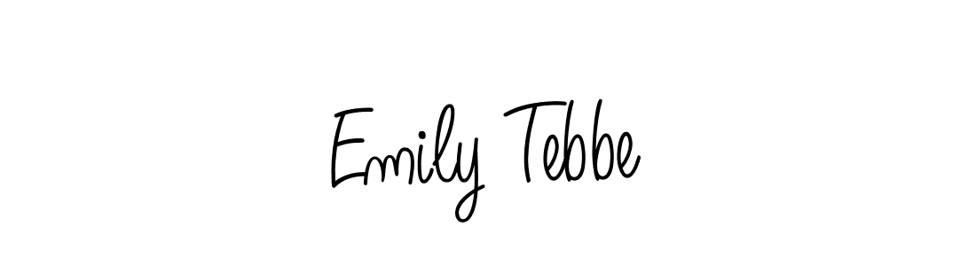 Emily Tebbe stylish signature style. Best Handwritten Sign (Angelique-Rose-font-FFP) for my name. Handwritten Signature Collection Ideas for my name Emily Tebbe. Emily Tebbe signature style 5 images and pictures png