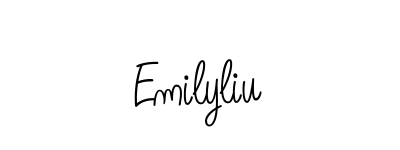 Make a beautiful signature design for name Emilyliu. With this signature (Angelique-Rose-font-FFP) style, you can create a handwritten signature for free. Emilyliu signature style 5 images and pictures png