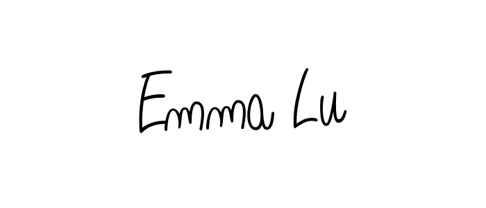 Create a beautiful signature design for name Emma Lu. With this signature (Angelique-Rose-font-FFP) fonts, you can make a handwritten signature for free. Emma Lu signature style 5 images and pictures png