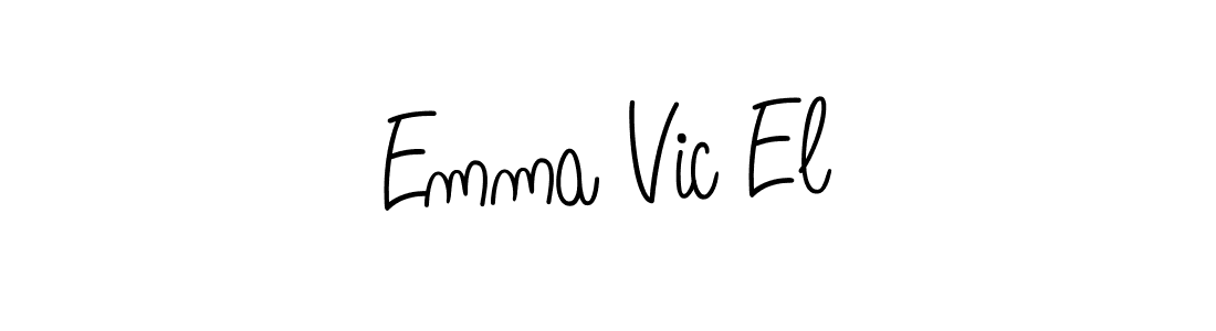 The best way (Angelique-Rose-font-FFP) to make a short signature is to pick only two or three words in your name. The name Emma Vic El include a total of six letters. For converting this name. Emma Vic El signature style 5 images and pictures png