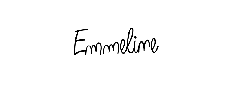 Make a beautiful signature design for name Emmeline. With this signature (Angelique-Rose-font-FFP) style, you can create a handwritten signature for free. Emmeline signature style 5 images and pictures png