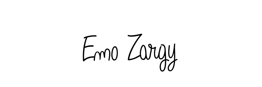 Make a beautiful signature design for name Emo Zargy. With this signature (Angelique-Rose-font-FFP) style, you can create a handwritten signature for free. Emo Zargy signature style 5 images and pictures png