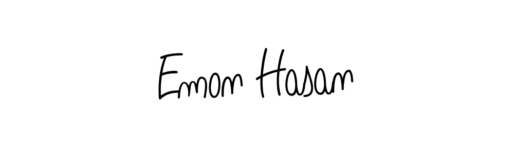 Create a beautiful signature design for name Emon Hasan. With this signature (Angelique-Rose-font-FFP) fonts, you can make a handwritten signature for free. Emon Hasan signature style 5 images and pictures png