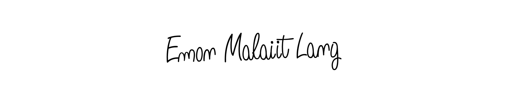 You should practise on your own different ways (Angelique-Rose-font-FFP) to write your name (Emon Malaiit Lang) in signature. don't let someone else do it for you. Emon Malaiit Lang signature style 5 images and pictures png