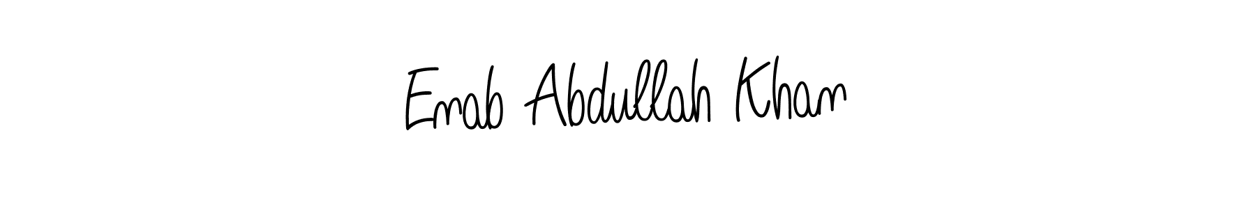 Use a signature maker to create a handwritten signature online. With this signature software, you can design (Angelique-Rose-font-FFP) your own signature for name Enab Abdullah Khan. Enab Abdullah Khan signature style 5 images and pictures png