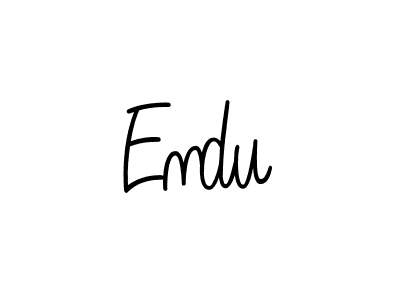 Make a beautiful signature design for name Endu. With this signature (Angelique-Rose-font-FFP) style, you can create a handwritten signature for free. Endu signature style 5 images and pictures png