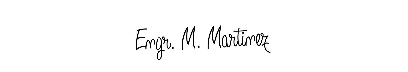 Engr. M. Martinez stylish signature style. Best Handwritten Sign (Angelique-Rose-font-FFP) for my name. Handwritten Signature Collection Ideas for my name Engr. M. Martinez. Engr. M. Martinez signature style 5 images and pictures png