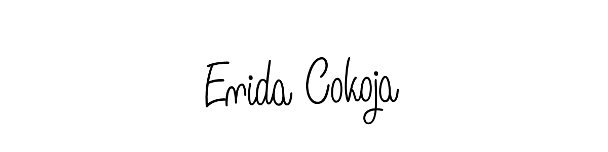 Make a beautiful signature design for name Enida Cokoja. With this signature (Angelique-Rose-font-FFP) style, you can create a handwritten signature for free. Enida Cokoja signature style 5 images and pictures png