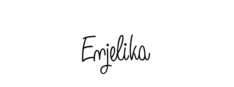 Make a beautiful signature design for name Enjelika. With this signature (Angelique-Rose-font-FFP) style, you can create a handwritten signature for free. Enjelika signature style 5 images and pictures png
