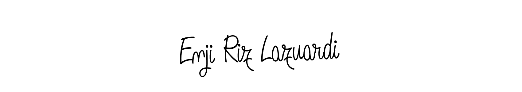 The best way (Angelique-Rose-font-FFP) to make a short signature is to pick only two or three words in your name. The name Enji Riz Lazuardi include a total of six letters. For converting this name. Enji Riz Lazuardi signature style 5 images and pictures png