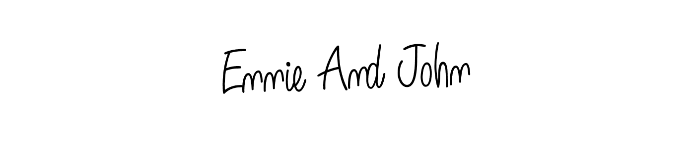 You should practise on your own different ways (Angelique-Rose-font-FFP) to write your name (Ennie And John) in signature. don't let someone else do it for you. Ennie And John signature style 5 images and pictures png