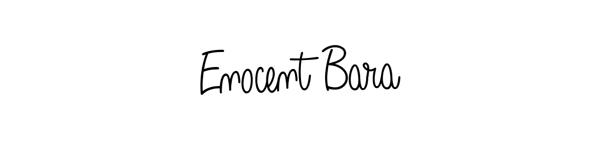 You should practise on your own different ways (Angelique-Rose-font-FFP) to write your name (Enocent Bara) in signature. don't let someone else do it for you. Enocent Bara signature style 5 images and pictures png