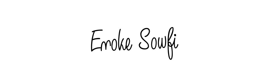 Enoke Sowfi stylish signature style. Best Handwritten Sign (Angelique-Rose-font-FFP) for my name. Handwritten Signature Collection Ideas for my name Enoke Sowfi. Enoke Sowfi signature style 5 images and pictures png