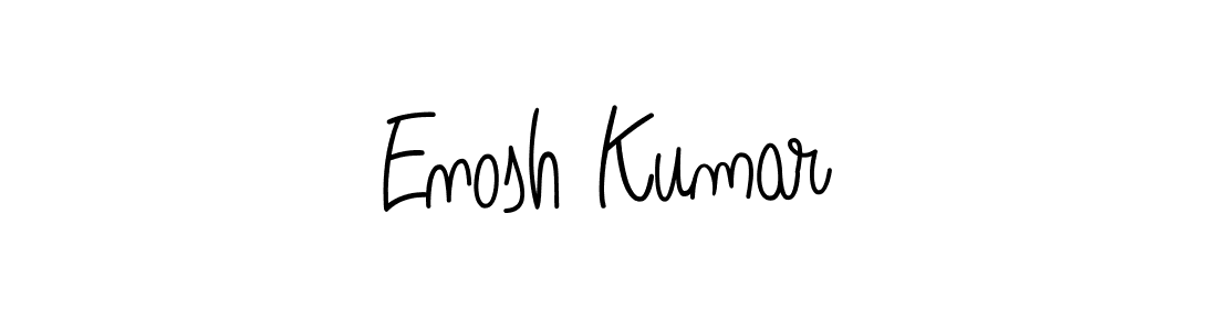 The best way (Angelique-Rose-font-FFP) to make a short signature is to pick only two or three words in your name. The name Enosh Kumar include a total of six letters. For converting this name. Enosh Kumar signature style 5 images and pictures png